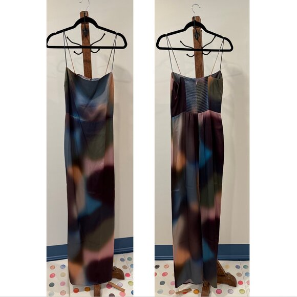 NWT REFORMATION Frankie Silk Dress Blur - Picture 6 of 10